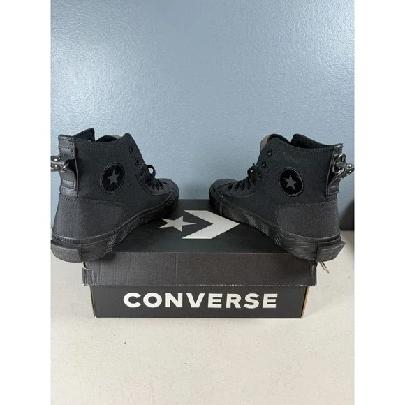Converse Chuck Taylor All Star Black/Black Canvas High-Top Shoes Men's Size 7.5 - Picture 6 of 8